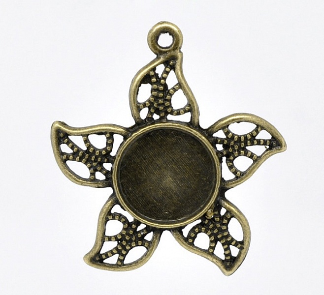 1 support cabochon 12 mm N&deg;08 Bronze