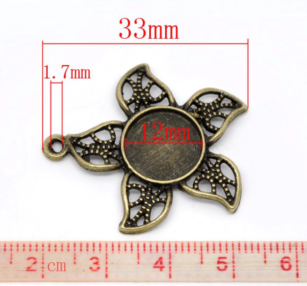 1 support cabochon 12 mm N°08 Bronze