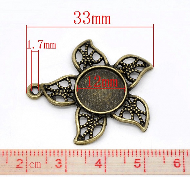 1 support cabochon 12 mm N&deg;08 Bronze