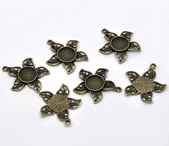 1 support cabochon 12 mm N&deg;08 Bronze