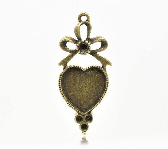 1 support cabochon Coeur N&deg;03 Bronze