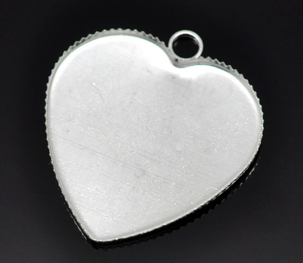 1 support cabochon Coeur N°05 Argent