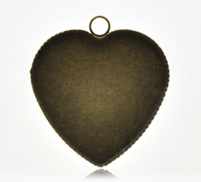 1 support cabochon Coeur N&deg;05 Bronze