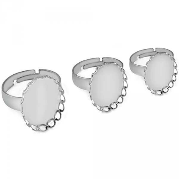 1 support cabochon bague de 18 x 25 mm Argent N&deg;08
