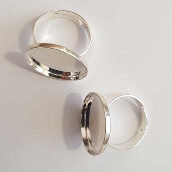 1 support cabochon bague de 19 mm Argent N&deg;13
