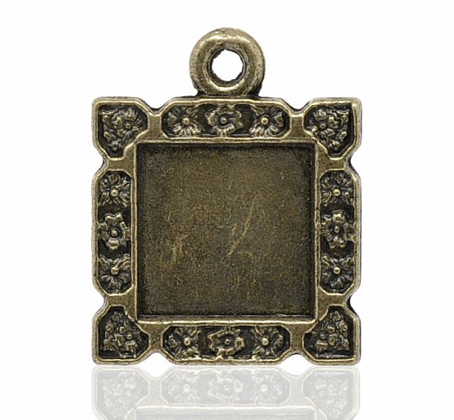 1 support cabochon carr&eacute; N&deg;01 Bronze