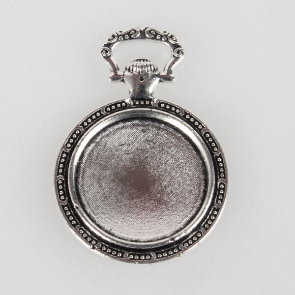 1 support cabochon de 20mm argent montre gousset, pendentif cabochon 74AS