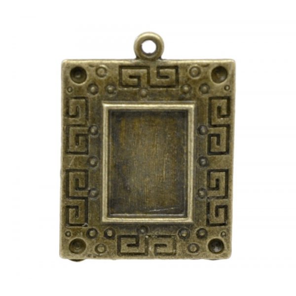 1 support cabochon rectangle N&deg;01 Bronze