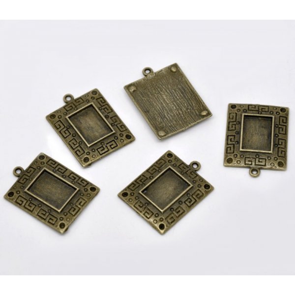 1 support cabochon rectangle N&deg;01 Bronze