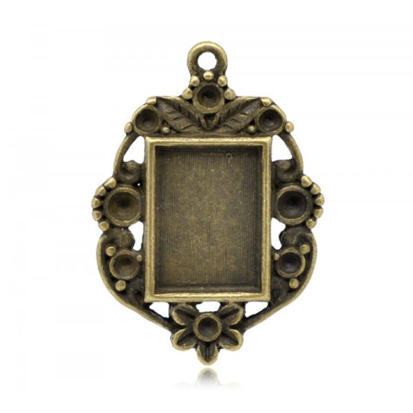 1 support cabochon rectangle N&deg;03 Bronze