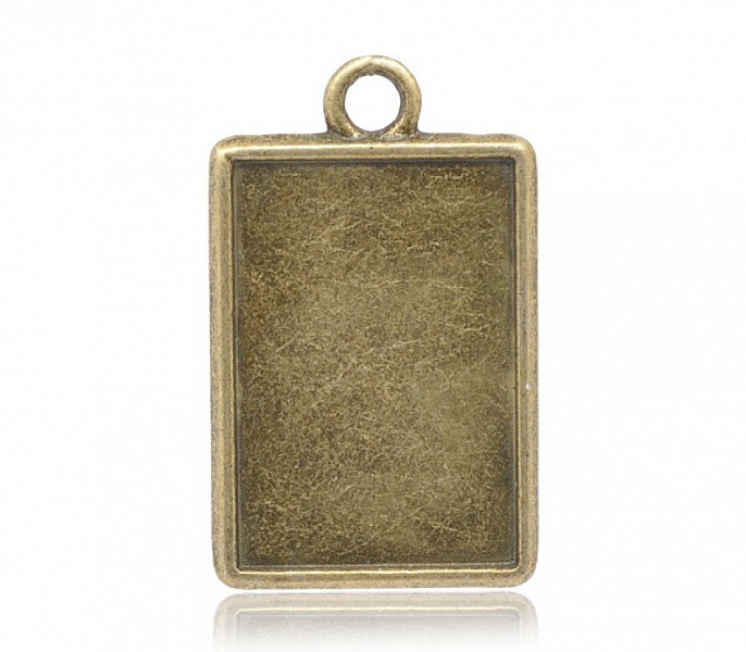 1 support cabochon rectangle N&deg;04 Bronze