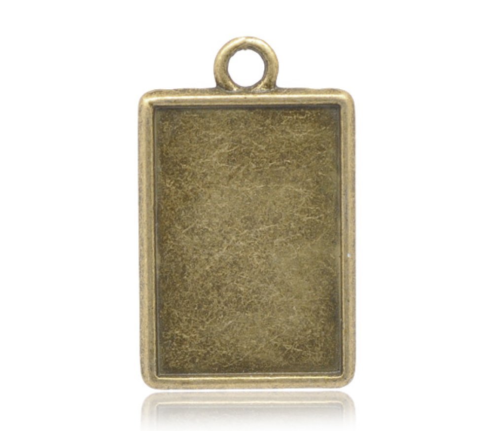 1 support cabochon rectangle N°04 Bronze