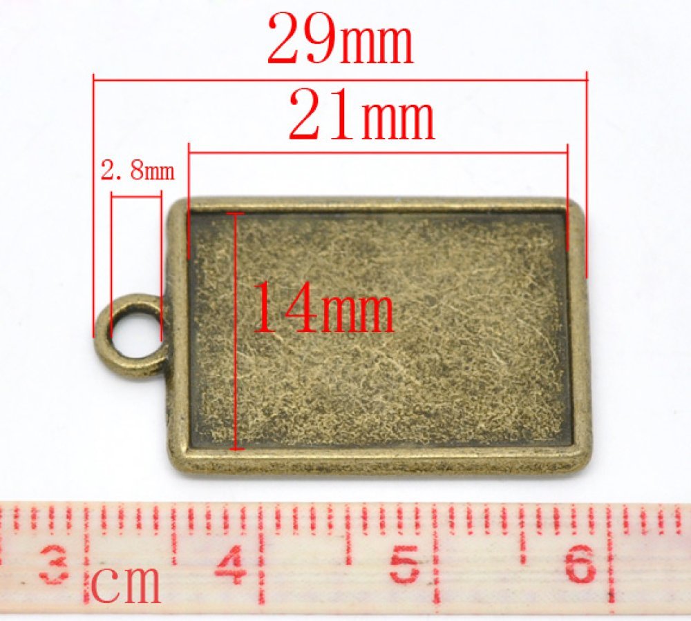 1 support cabochon rectangle N°04 Bronze