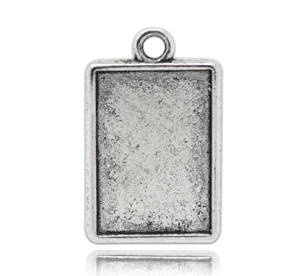 1 support cabochon rectangle N°04 Argent