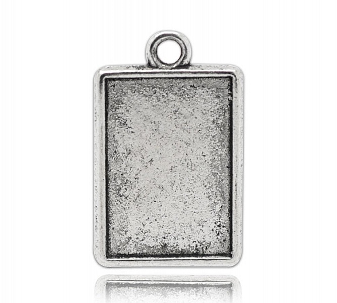 1 support cabochon rectangle N&deg;04 Argent