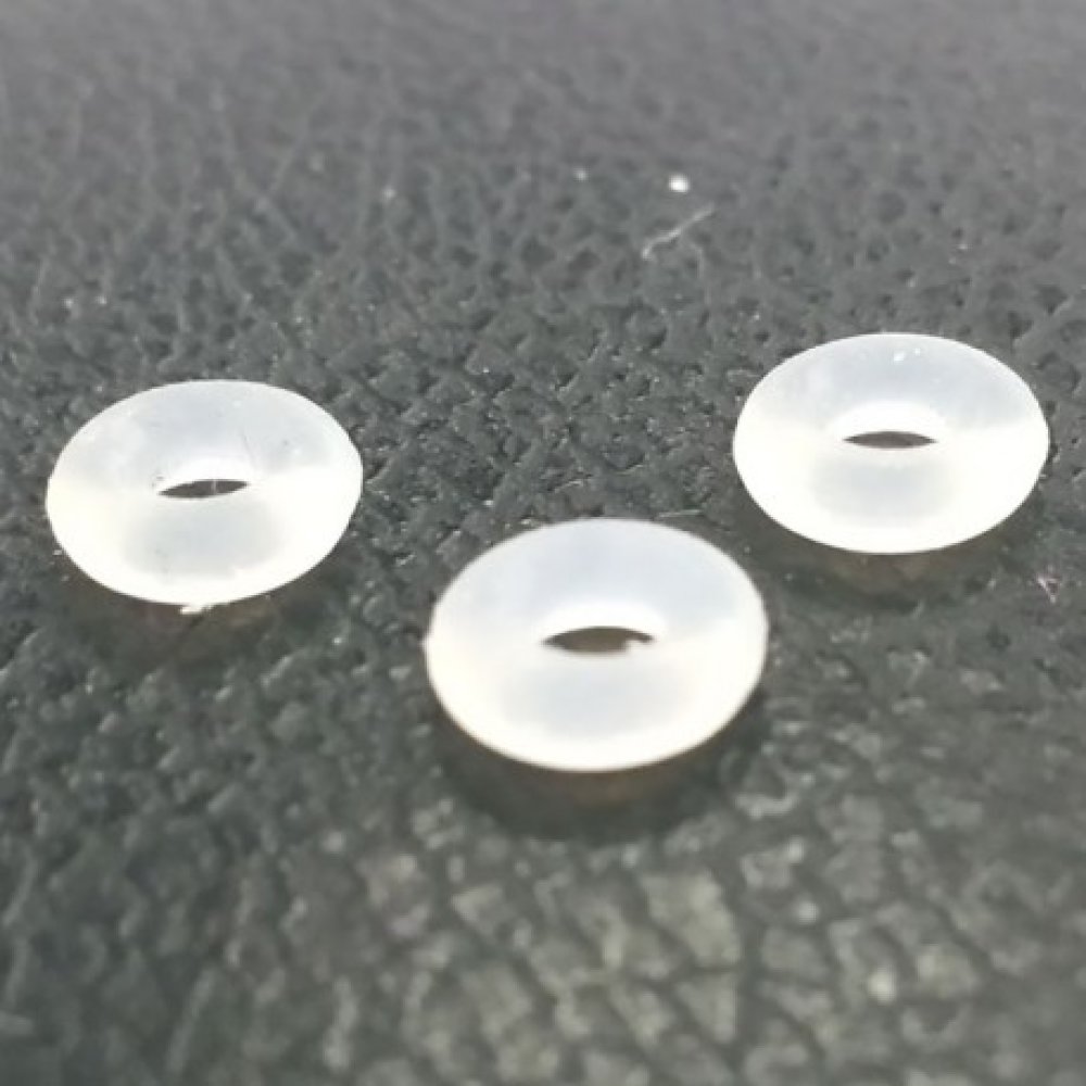 20 Anneaux Bloqueur perles caoutchouc blanc 6 mm