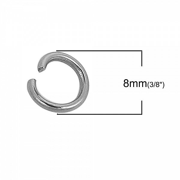 20 Anneaux de jonction ouvert 08 mm Inoxydable
