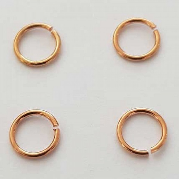 20 Anneaux de jonction ouvert 06 mm Dor&eacute; Ros&eacute; N&deg;02