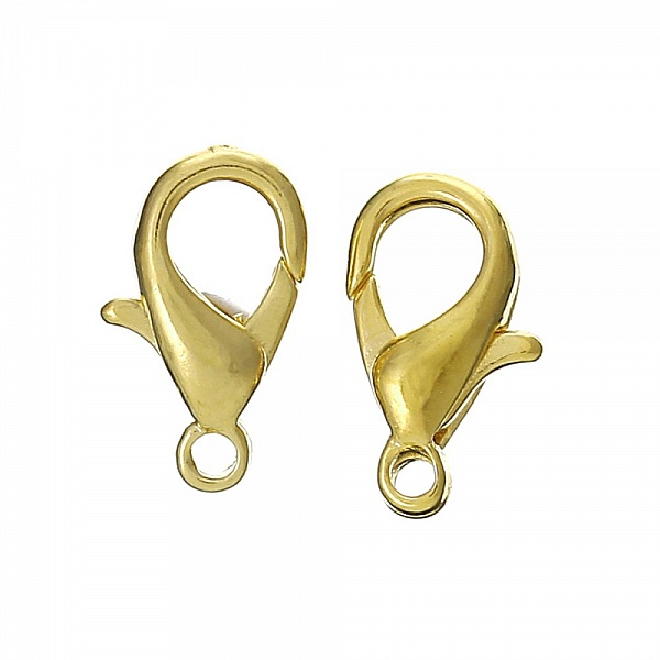 20 Fermoirs Mousqueton 10 x 06 mm dor&eacute;