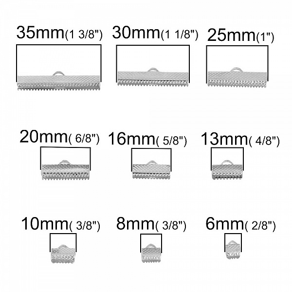 20 Fermoirs griffe 35 x 8 mm Argent
