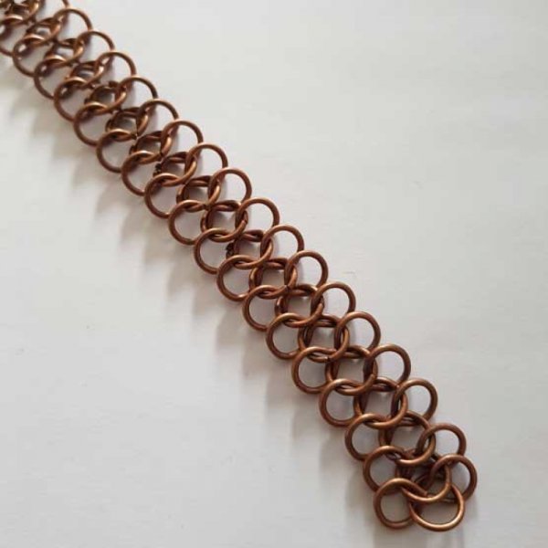20 cm cha&icirc;ne maille forme 8 reli&eacute;e couleur Cuivre