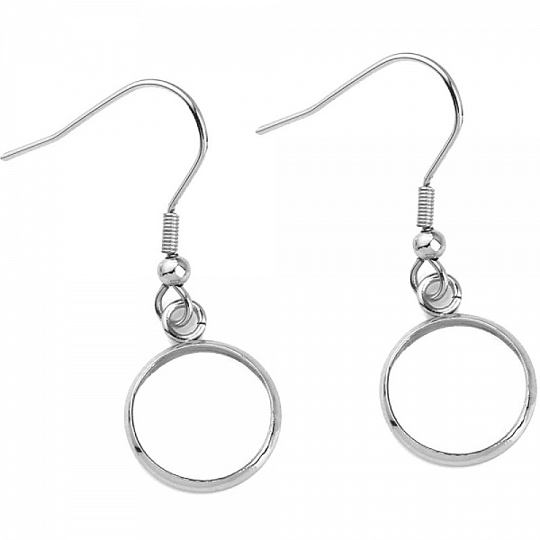 20 supports cabochons boucle d'oreille 14 mm N&deg;06 Argent