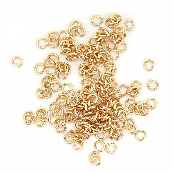 2 Anneaux de jonction ouvert 04 mm Inoxydable dor&eacute; N&deg;03