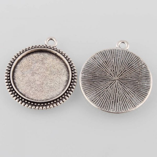 2 supports cabochons de 20mm argent, pendentifs cabochons 34AS 
