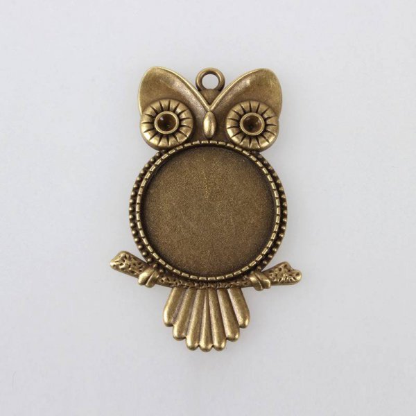 2 supports cabochons de 25mm bronze, pendentifs cabochons 116AB 