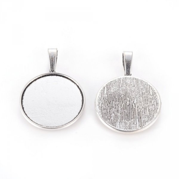 2 supports cabochons de 25mm argent, pendentifs cabochons 2419