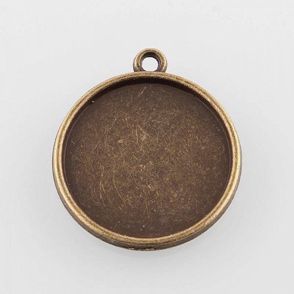 2 supports cabochons de 25mm bronze, pendentifs cabochons 43AB