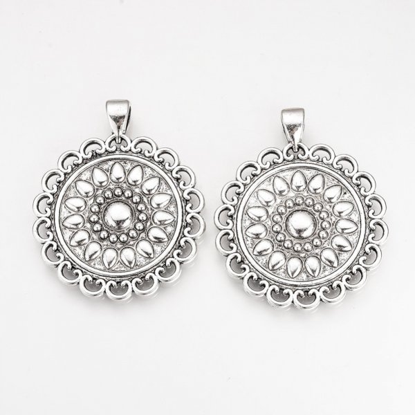 2 supports cabochons de 30mm argent, pendentifs cabochons 57AS