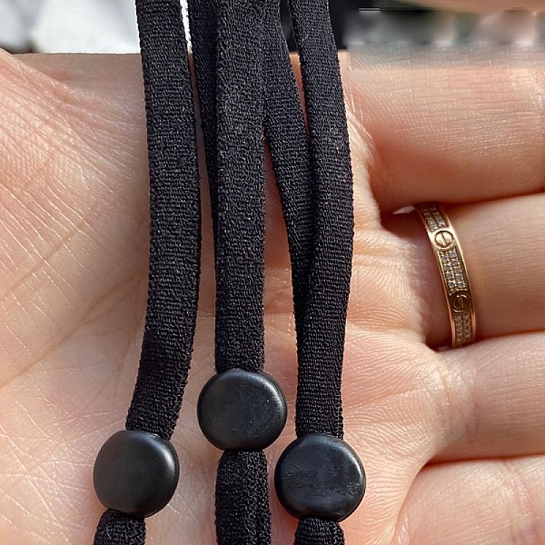 4 Bandes &eacute;lastiques cordons Noir avec Boucle R&eacute;glable attache pour Masques