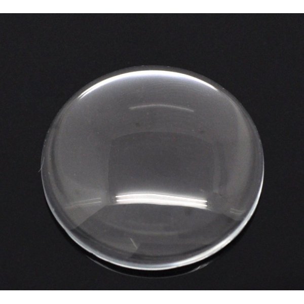 50 Cabochons Ronds 30 mm en verre Loupe transparent N°13