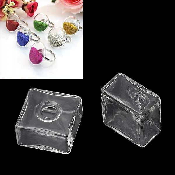 5 Boules en verre Carr&eacute; 20 mm &agrave; remplir