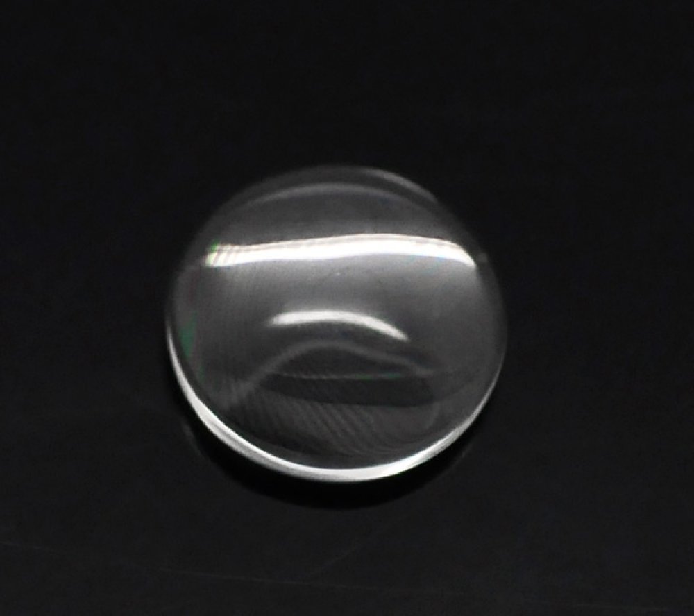 5 Cabochons Ronds 10 mm en verre loupe transparent N°02