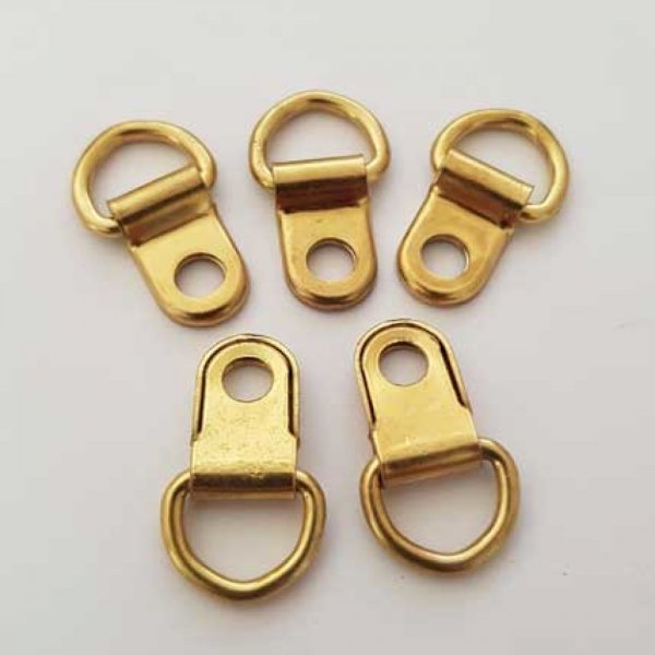 5 attaches pour cadre en m&eacute;tal couleur Dor&eacute; 23x14mm