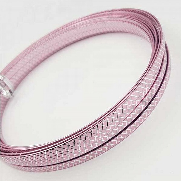 8 M&egrave;tres fil Aluminium plat 5mm Rose