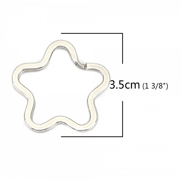 Anneau porte cl&eacute;s forme fleur Acier Inoxydable 34 x 35 mm