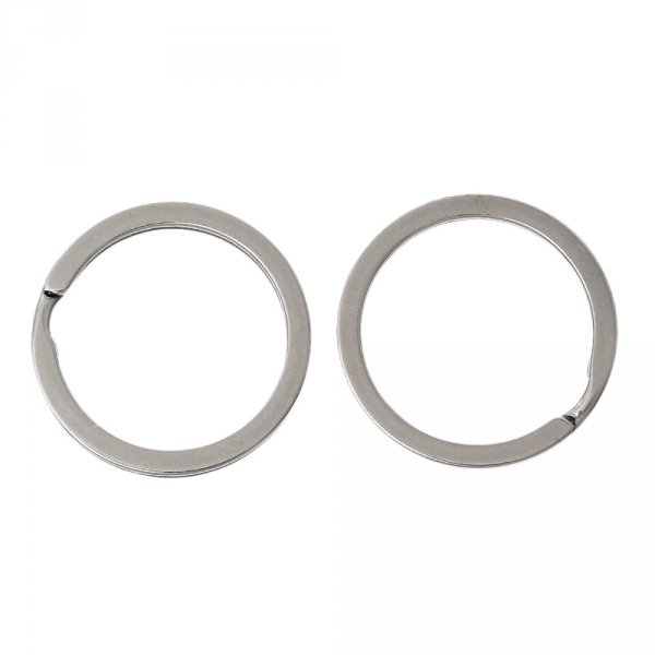 Anneau porte cl&eacute;s x 4 forme rond Acier Inoxydable 30 mm