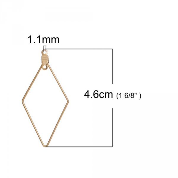 Appr&ecirc;t losange Dor&eacute; Support Boucle d'oreille N&deg;01 x 10 pi&egrave;ces