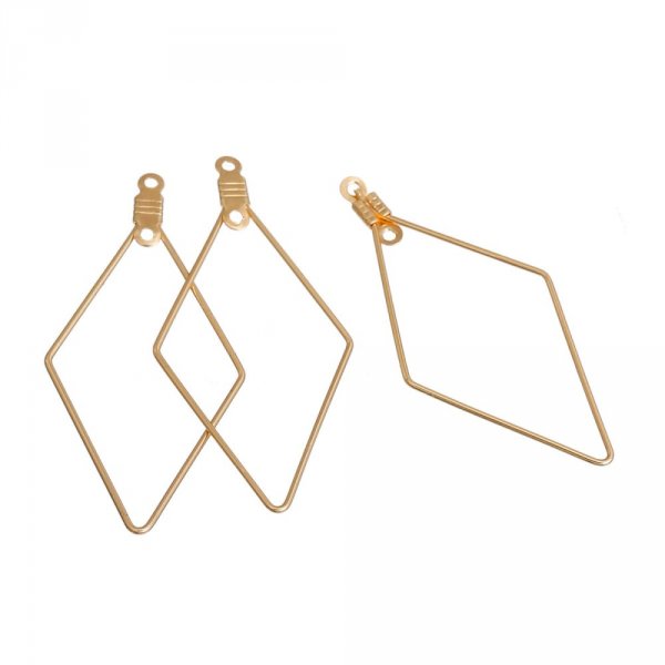 Appr&ecirc;t losange Dor&eacute; Support Boucle d'oreille N&deg;01 x 10 pi&egrave;ces