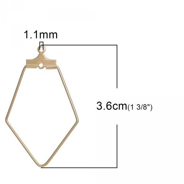 Appr&ecirc;t losange Dor&eacute; Support Boucle d'oreille N&deg;02 x 10 pi&egrave;ces