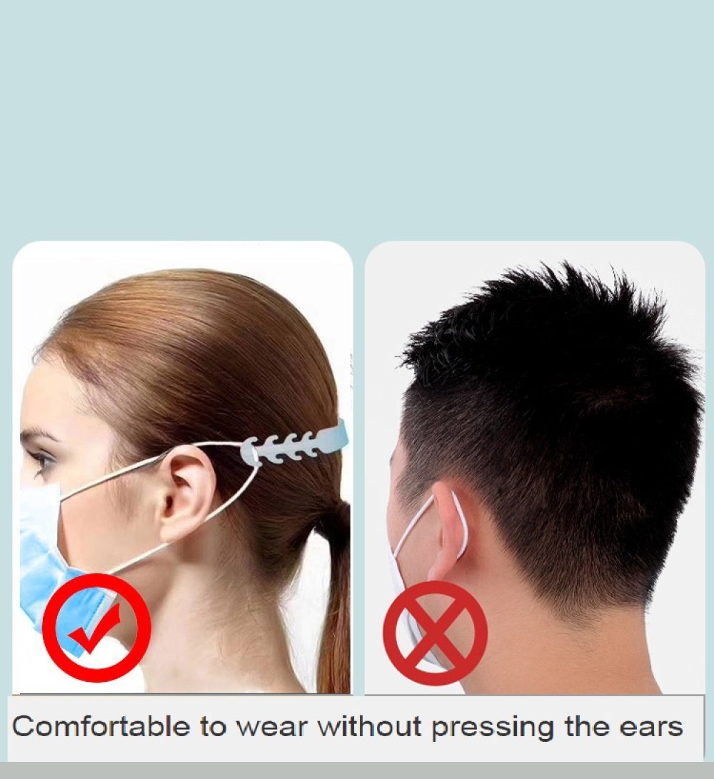 Attache elastique 5 Protecteurs d'oreilles réglable pour masque Jaune