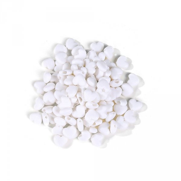 Attache elastique attache Boucle Coeur en Caoutchouc Blanc N&deg;04 x 10 pi&egrave;ces