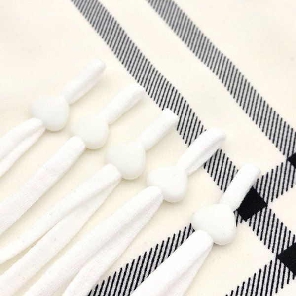 Attache elastique attache Boucle Coeur en Caoutchouc Blanc N&deg;04 x 10 pi&egrave;ces