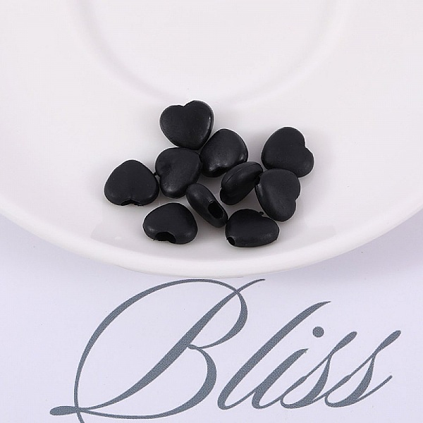 Attache elastique attache Boucle Coeur en Caoutchouc Noir N&deg;04 x 10 pi&egrave;ces