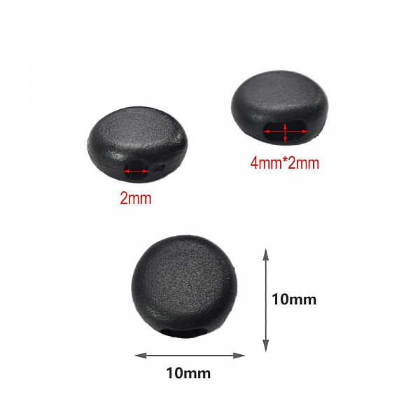 Attache elastique attache Boucle Galet en Caoutchouc Noir N&deg;02 x 10 pi&egrave;ces