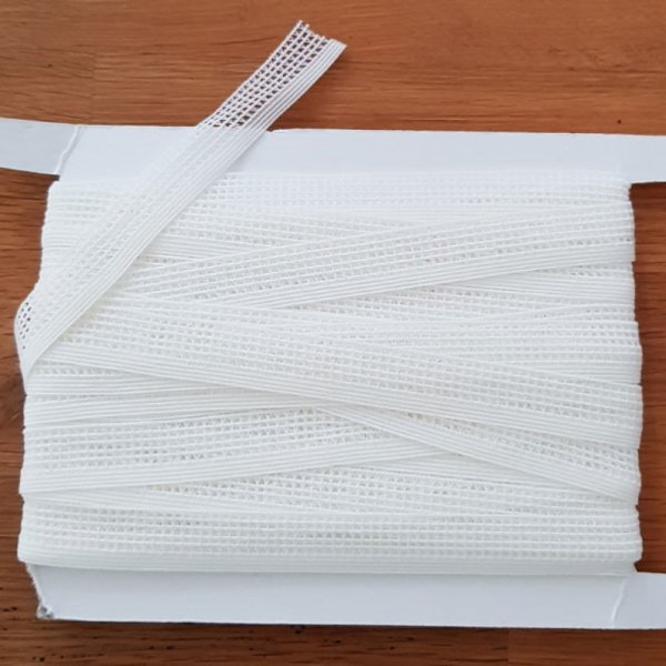 Au m&egrave;tre &Eacute;lastique blanc fantaisie 15 mm.