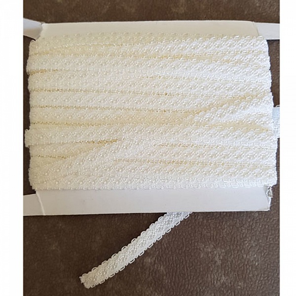 Au m&egrave;tre &Eacute;lastique blanc fantaisie 11 mm.